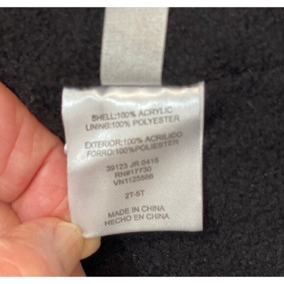 PANDA Winter Hat Toboggan Child's Size 2T—5T White Black Red Pompom Fleece Lined - Picture 7 of 10